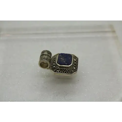SU THAILAND .925 S.S. LAPIS LAZULI MARCASITE SLIDE pendant