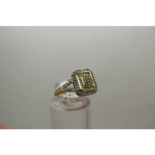 SUN 10k Y.G. VINTAGE DESIGN DIAMOND CLUSTER ring size 7.25