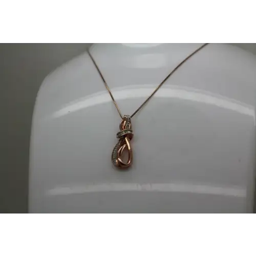 SUN Rose Gold over .925 S.S. DIAMOND OPEN LOOP DESIGN necklace (2)