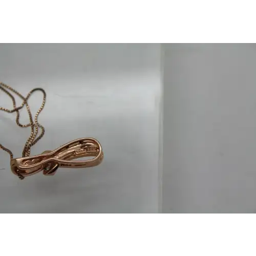 SUN Rose Gold over .925 S.S. DIAMOND OPEN LOOP DESIGN necklace (3)