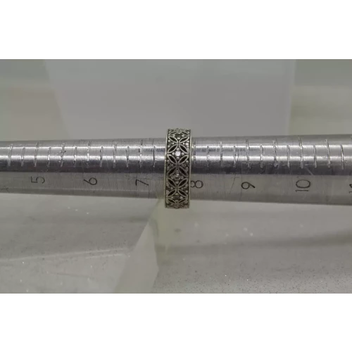 TACORI .925 S.S. CUBIC ZIRCONIA FLORAL BAND ring size 8.5