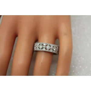 TACORI .925 S.S. CZ FILIGREE ETERNITY BAND ring size 9.5