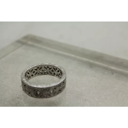 TACORI .925 S.S. CZ FILIGREE ETERNITY BAND ring size 9.5