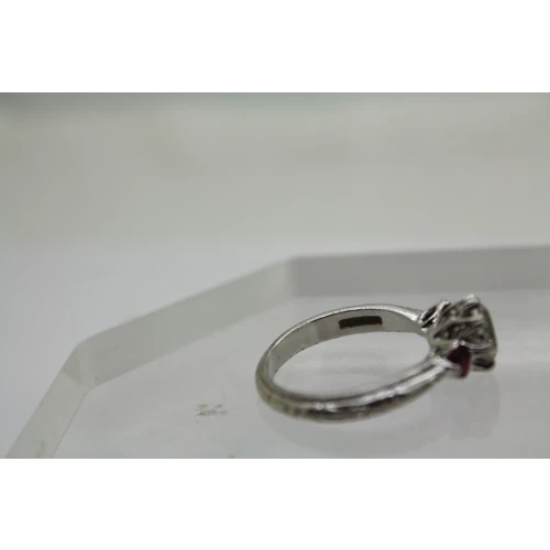 TACORI .925 S.S. CZ & RUBY accent ring size 7.75 #