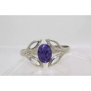 TAXCO MEXICO .925 S.S. PURPLE CHAROLITE FANCY HINGED bracelet 7