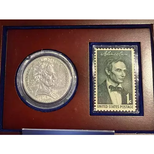The Only Lincoln 90% Silver Half Dollar 50c 1918 Coin w/ Stamp and Case