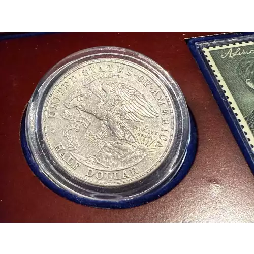 The Only Lincoln 90% Silver Half Dollar 50c 1918 Coin w/ Stamp and Case (3)