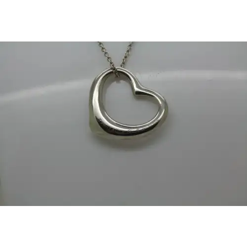 TIFFANY & CO .925 S.S. ELSA PERETTI OPEN HEART necklace #