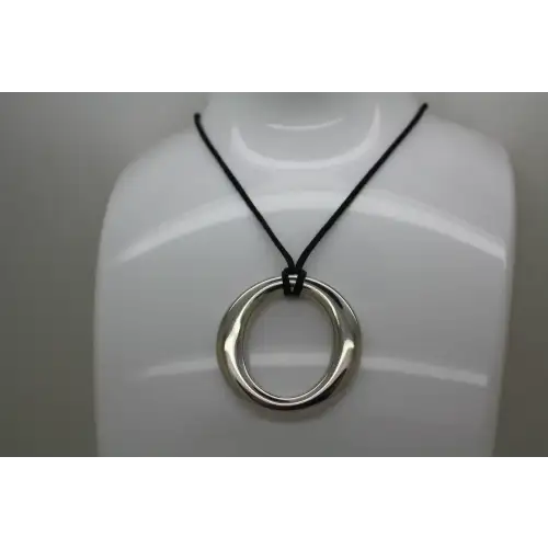 TIFFANY & CO .925 S.S. ELSA PERETTI SEVILLANA BLACK SILK CORD neck. (2)