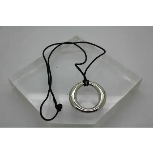 TIFFANY & CO .925 S.S. ELSA PERETTI SEVILLANA BLACK SILK CORD neck. (3)
