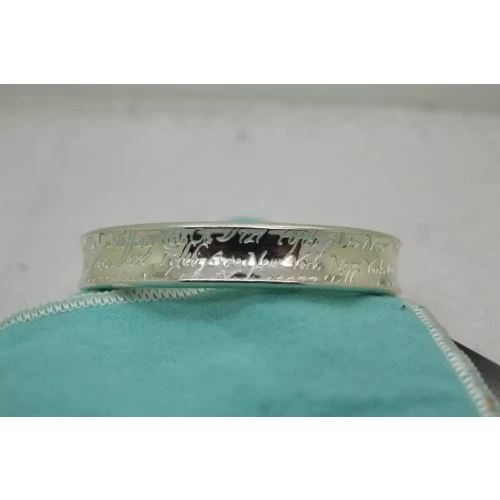 TIFFANY & CO .925 S.S. LOVE NOTES CONCAVE CUFF Bracelet 6