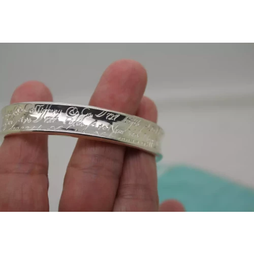 TIFFANY & CO .925 S.S. LOVE NOTES CONCAVE CUFF Bracelet 6