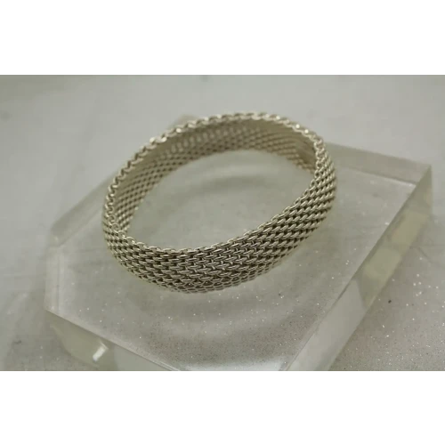 TIFFANY & CO. .925 S.S. SOMERSET MESH BANGLE bracelet 7 1/2