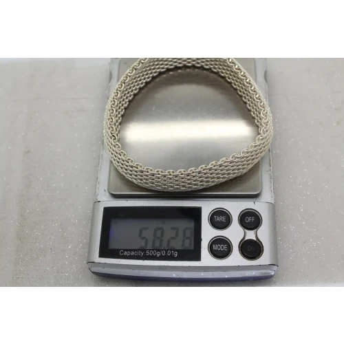 TIFFANY & CO. .925 S.S. SOMERSET MESH BANGLE bracelet 7 1/2