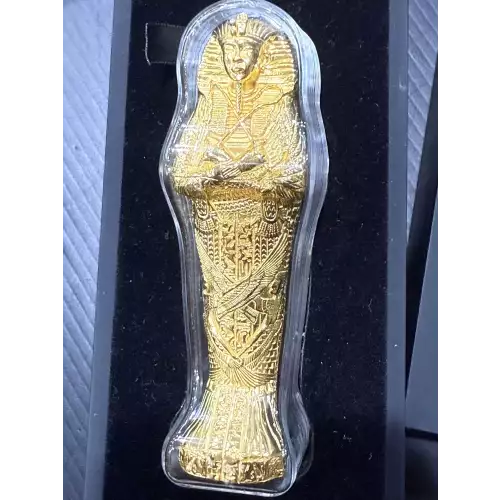 TUTANKHAMUN SARCOPHAGUS 5 Oz Silver Coin 10$ Solomon Islands 2022 (2)