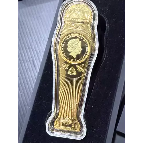 TUTANKHAMUN SARCOPHAGUS 5 Oz Silver Coin 10$ Solomon Islands 2022 (3)
