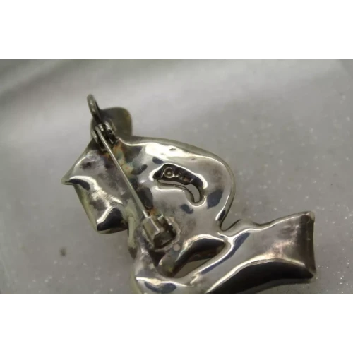 Two Tone .925 S.S. WOMAN NYMPH ART FIGURAL pendant pin