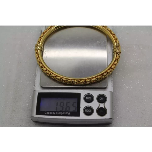Vermeil .925 S.S. BYZANTINE HINGED BANGLE Bracelet 8