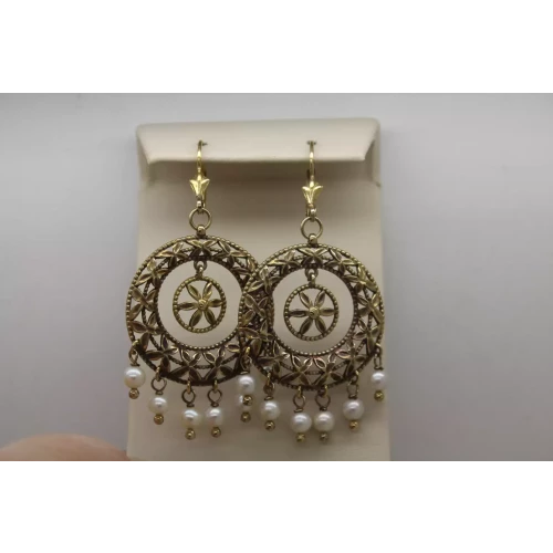 Vermeil .925 S.S. FLORAL FILIGREE PEARL DREAM CATHCHER design