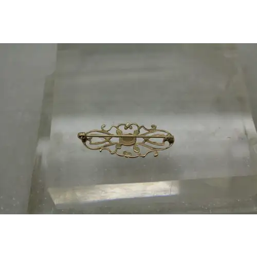 Vintage 14k Yellow Gold OPAL FILIGREE PIN
