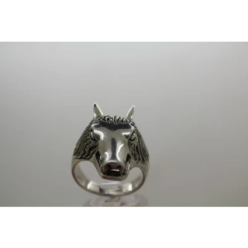 Vintage .925 S.S. DIMENSIONAL WOLF HEAD ring size 10