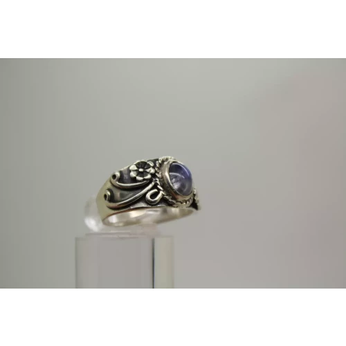 Vintage CAROLYN POLLACK MOONSTONE FLORAL BAND ring size 7
