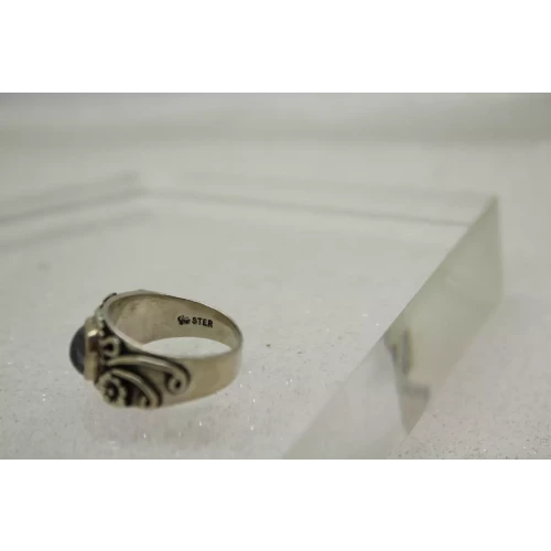 Vintage CAROLYN POLLACK MOONSTONE FLORAL BAND ring size 7