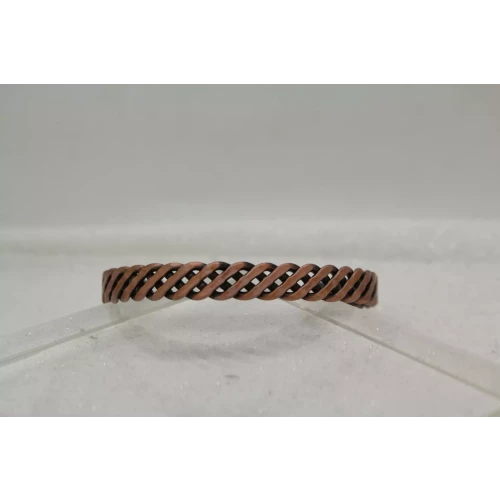 Vintage COPPER WAVY BRAIDED DESIGN CUFF bracelet 7 1/2