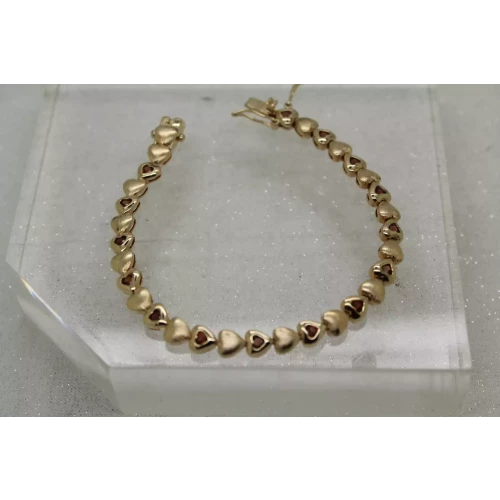 Vintage FAS Vermeil .925 S.S. AMETHYST HEARTS TENNIS bracelet 7