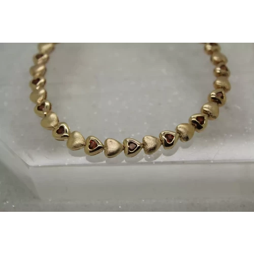 Vintage FAS Vermeil .925 S.S. AMETHYST HEARTS TENNIS bracelet 7