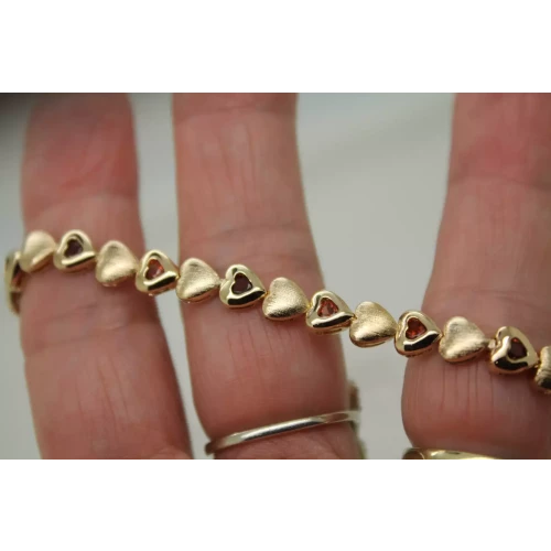 Vintage FAS Vermeil .925 S.S. AMETHYST HEARTS TENNIS bracelet 7