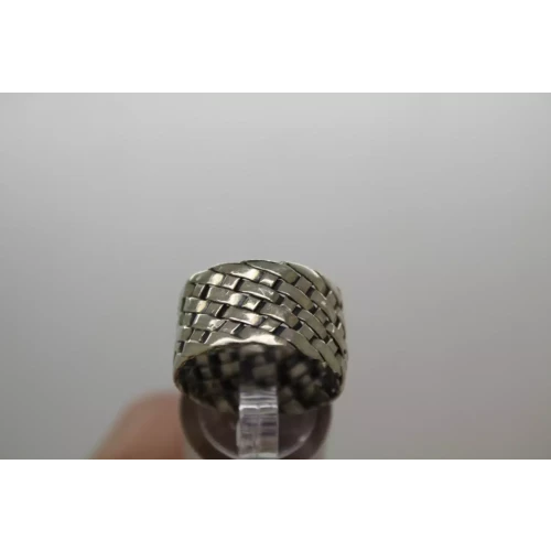 Vintage JAF .925 S.S. BASKET WEAVE CIGAR BAND ring size 9