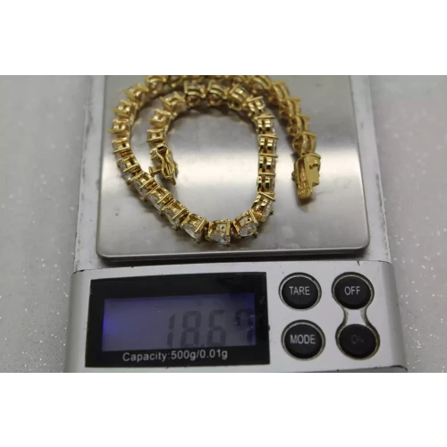 Vintage LENOX vermeil .925 S.S. HEART CUT CZ TENNIS bracelet 8