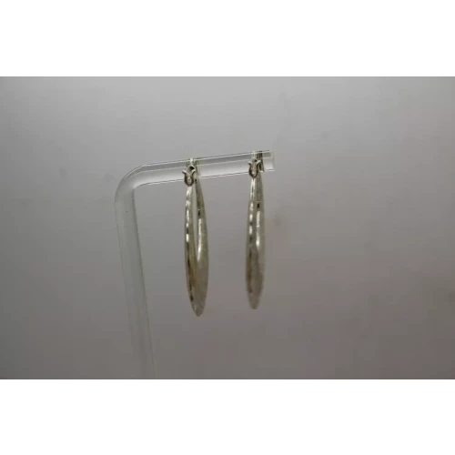 Vintage MEXICO .925 S.S. FLAT BRUSHED TEXTURED DESIGN hoop earrings (3)