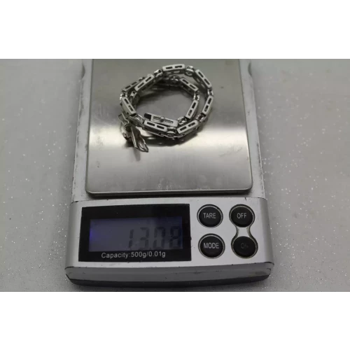 Vtg  .925 S.S. 1980's BRUSHED SILVER LINK INSET QUARTZ bracelet 7 1/4