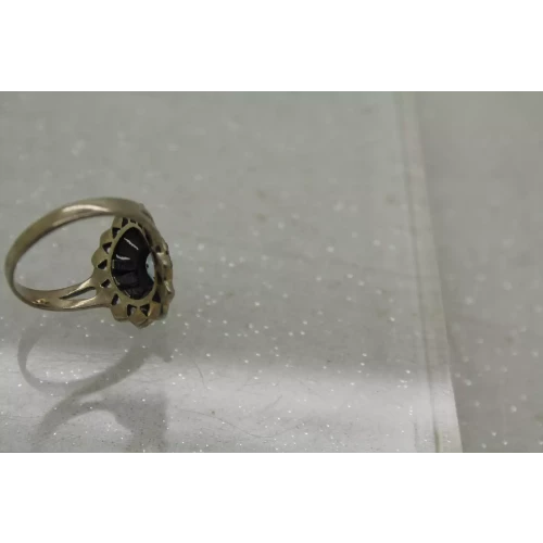 VTG. .925 S.S. BLUE TOPAZ & MARCASITE ART DECO ring size 7.25