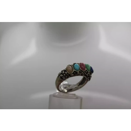 Vtg. .925 S.S. CAROLYN POLLACK RELIOS GEMSTONE FLORAL ring size 6