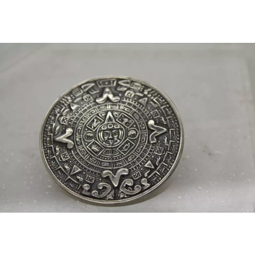 VTG. .925 S.S. EAGLE TAXCO MEXICAN AZTEC CALENDAR PENDANT BROOCH PIN