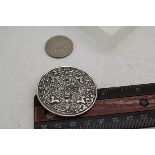 VTG. .925 S.S. EAGLE TAXCO MEXICAN AZTEC CALENDAR PENDANT BROOCH PIN
