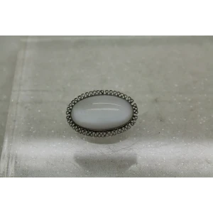 Vtg. .925 S.S. ENHANCE MOTHER OF PEARL FRINGE BEZEL pin brooch