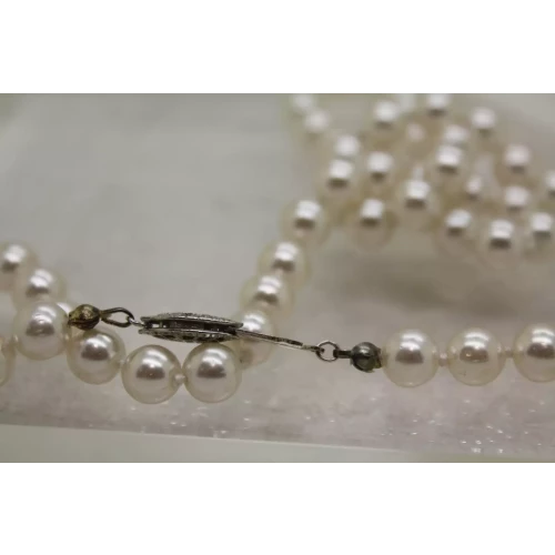 Vtg. .925 S.S. GENUINE 7mm CHAMPAGNE PEARLS necklace 19