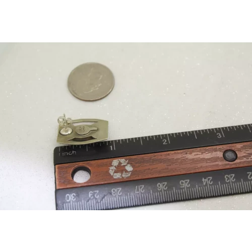 Vtg. .925 S.S. GREEN STONE SCROLL DESIGN PANEL STYLE earrings
