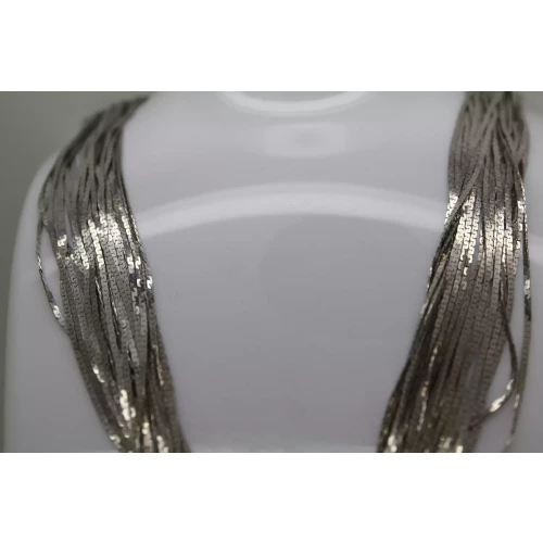 Vtg. .925 S.S. HERRINGBONE MULTI STRAND NECKLACE 18