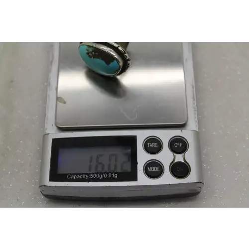 Vtg. .925 S.S. Large TURQUOISE FULL FINGER ring size 7