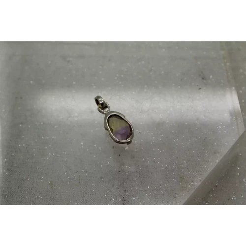 Vtg. .925 S.S. Pear Cut Faceted AMETRINE TEARDROP pendant (3)