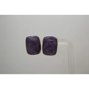 VTG .925 S.S. PURPLE GEMSTONE RECTANGLE STUD earrings