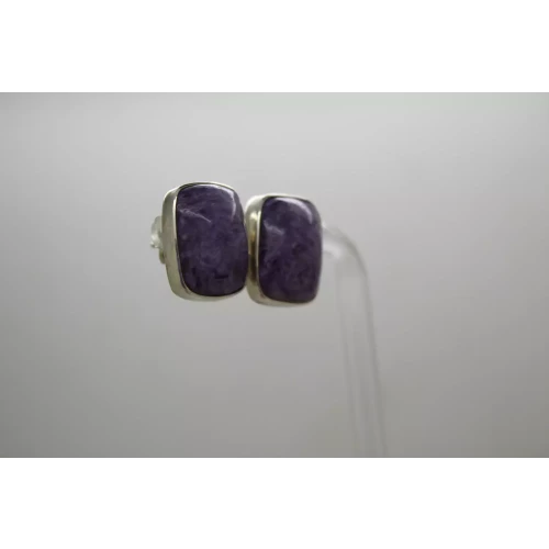 VTG .925 S.S. PURPLE GEMSTONE RECTANGLE STUD earrings