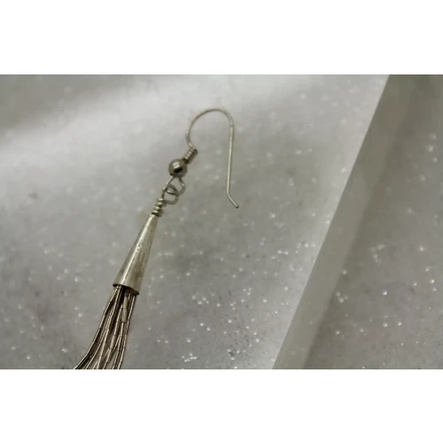 Vtg. .925 S.S. SOUTHWESTER STYLE LIQUID SILVER LOOP DESIGN Dangles