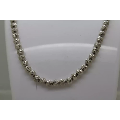 Vtg. .925 S.S. SPARKLE CUT TEXTURED BEAD necklace 24