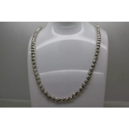 Vtg. .925 S.S. SPARKLE CUT TEXTURED BEAD necklace 24